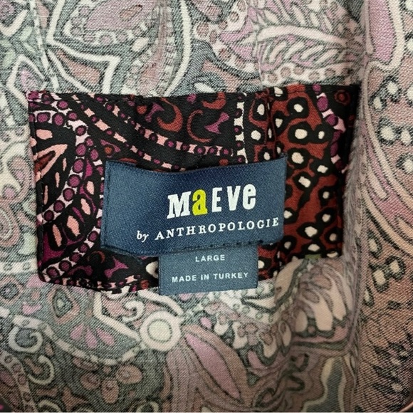 Anthropologie Maeve Lisabetta Boho Maxi Dress Size Large L Purple Paisley - Picture 5 of 8